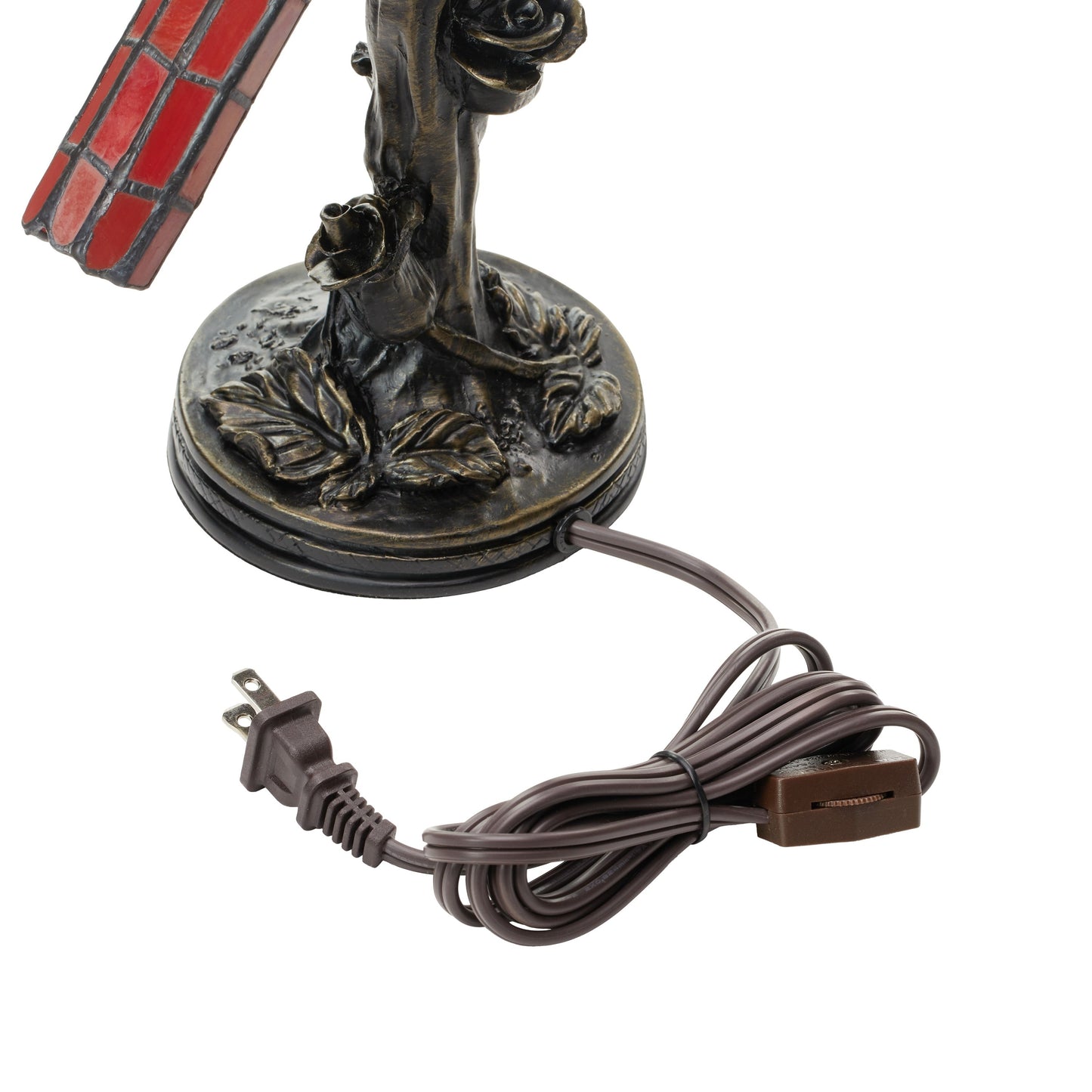 Lampada da tavolo Cardinal da 13 pollici in vetro colorato rosso River of Goods - 8L x 4,5W x 13,5H