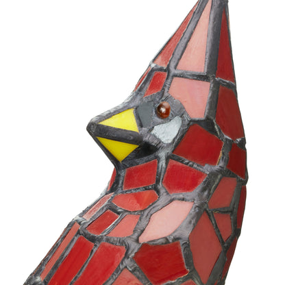 Lampada da tavolo Cardinal da 13 pollici in vetro colorato rosso River of Goods - 8L x 4,5W x 13,5H