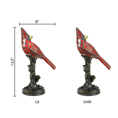 Lampada da tavolo Cardinal da 13 pollici in vetro colorato rosso River of Goods - 8L x 4,5W x 13,5H