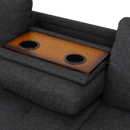 Set di divani in lino grigio nero a 3 pezzi con rivetti - Migliora lo stile del tuo soggiorno