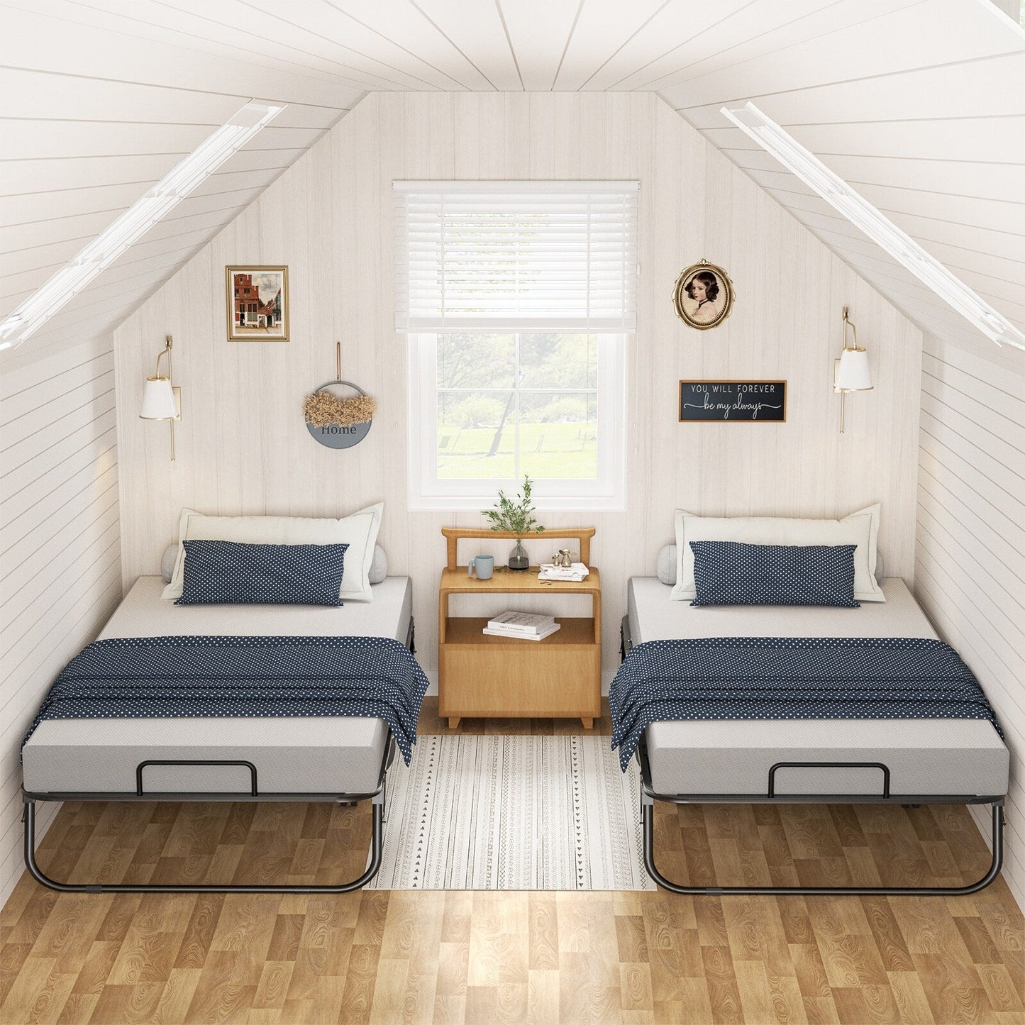 Letto pieghevole da 38'' con materasso, letto pieghevole portatile con telo di copertura