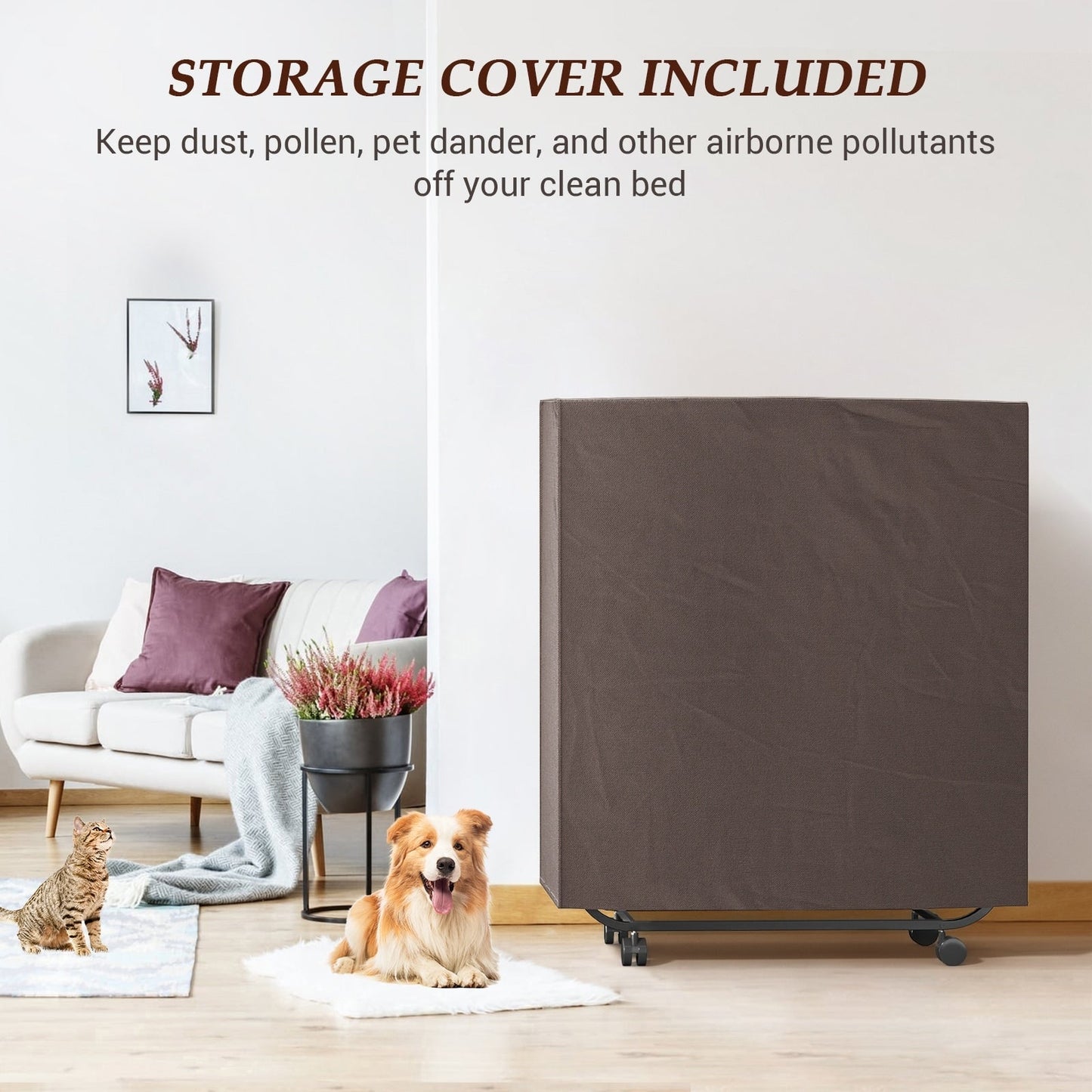 Letto pieghevole da 38'' con materasso, letto pieghevole portatile con telo di copertura