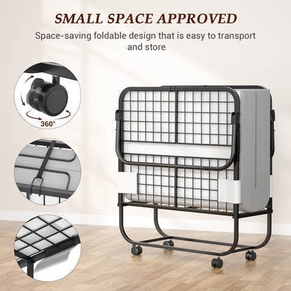 Letto pieghevole da 38'' con materasso, letto pieghevole portatile con telo di copertura