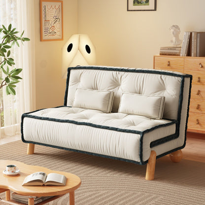 Divano in velluto tecnologico senza braccioli Romision in beige