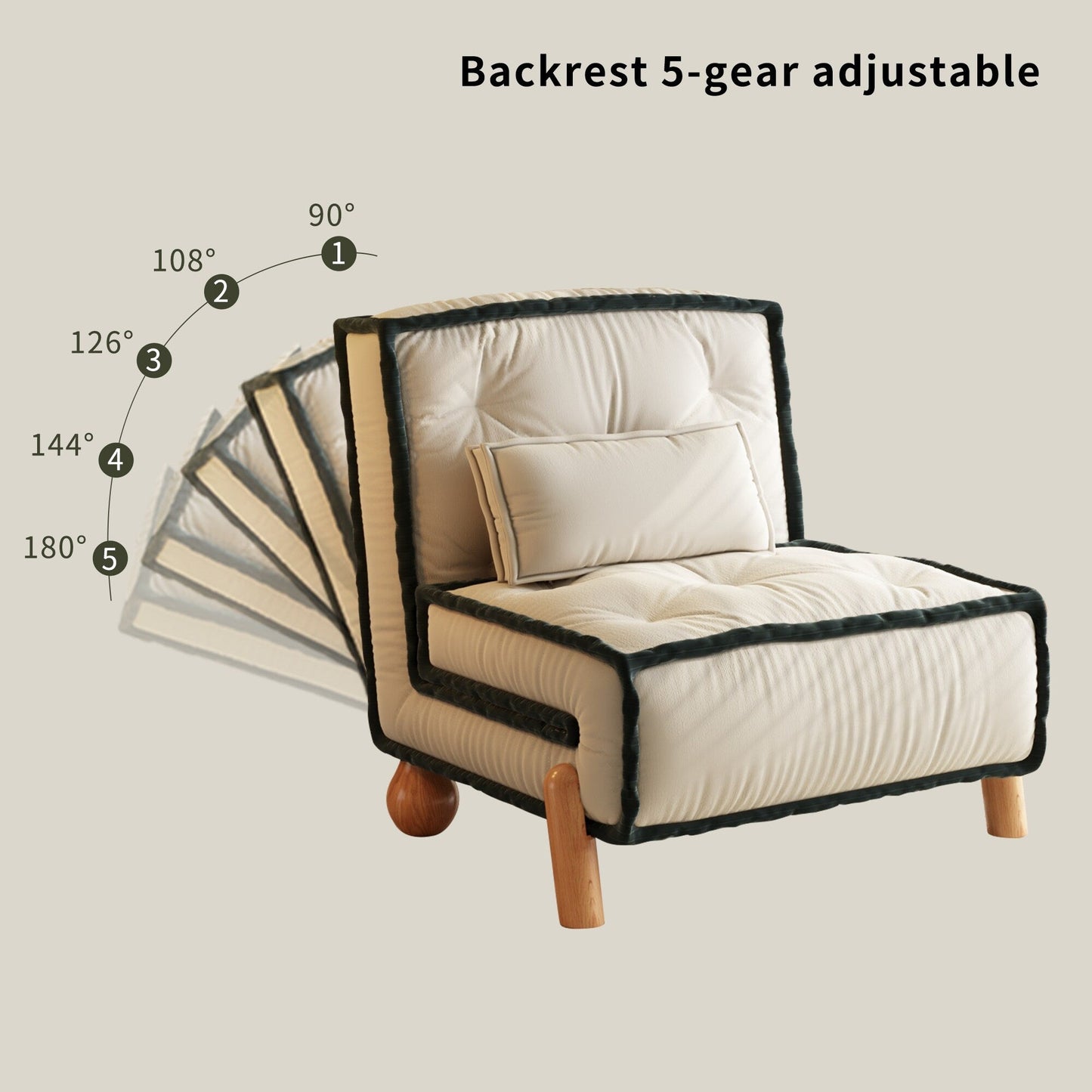 Divano in velluto tecnologico senza braccioli Romision in beige