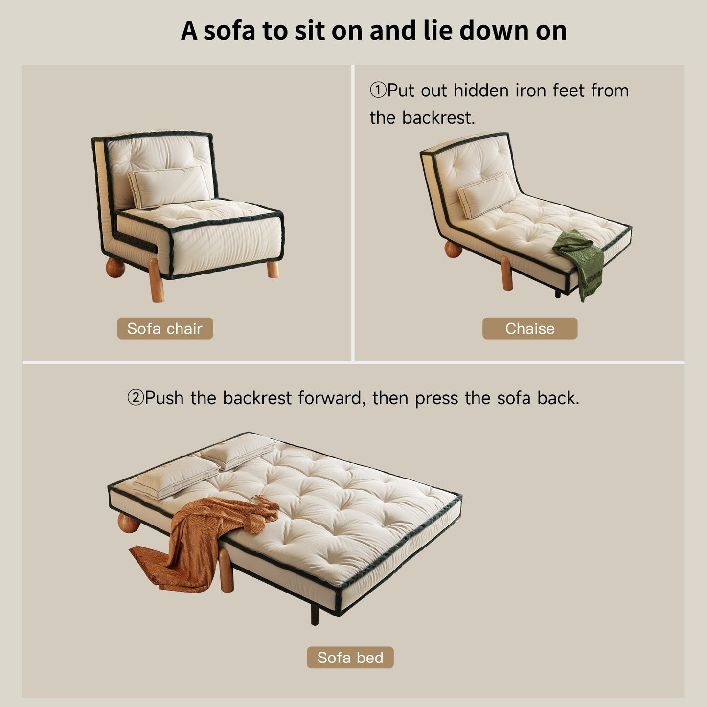 Divano in velluto tecnologico senza braccioli Romision in beige