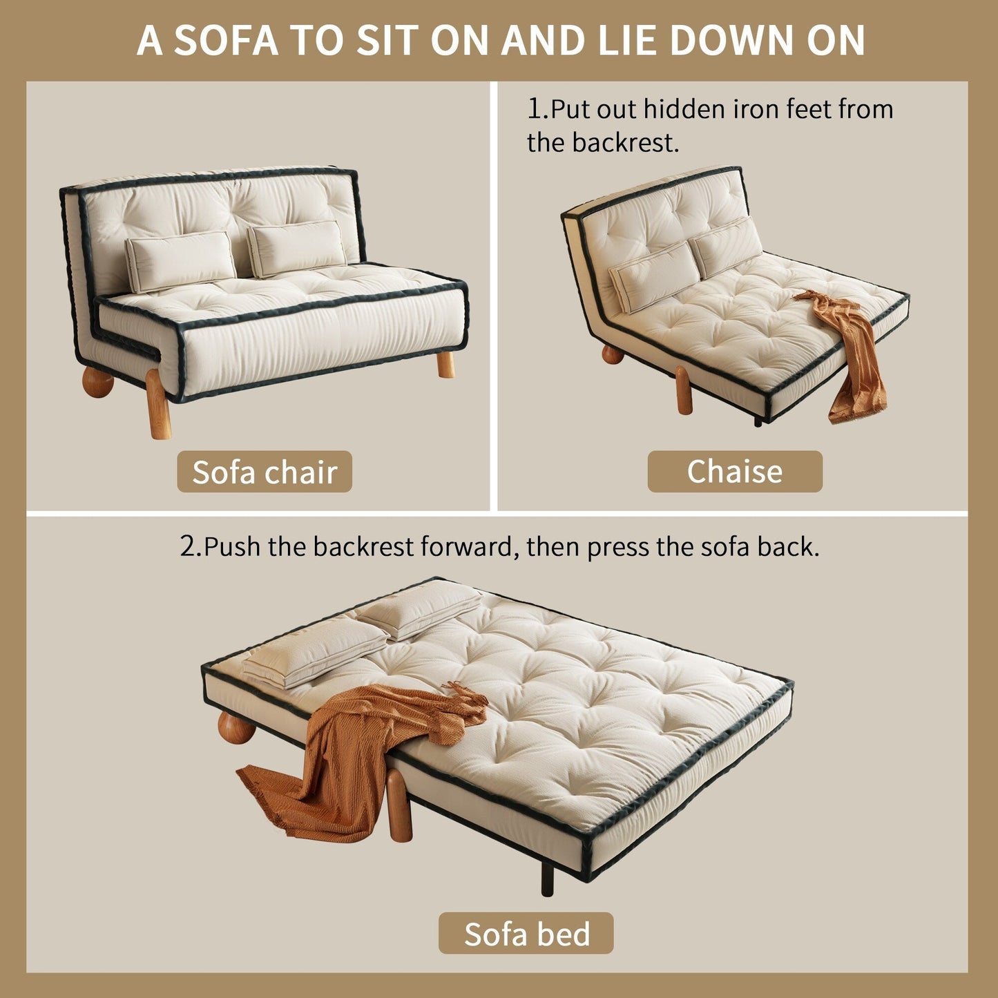 Divano in velluto tecnologico senza braccioli Romision in beige