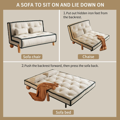 Divano in velluto tecnologico senza braccioli Romision in beige