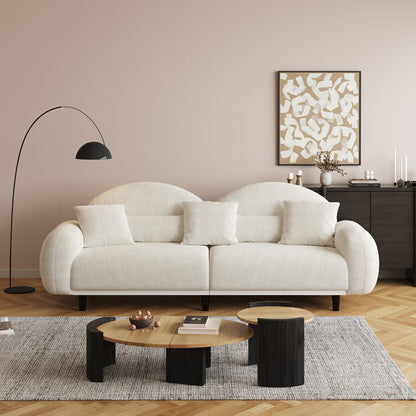 Divano imbottito in tessuto di cotone Romision