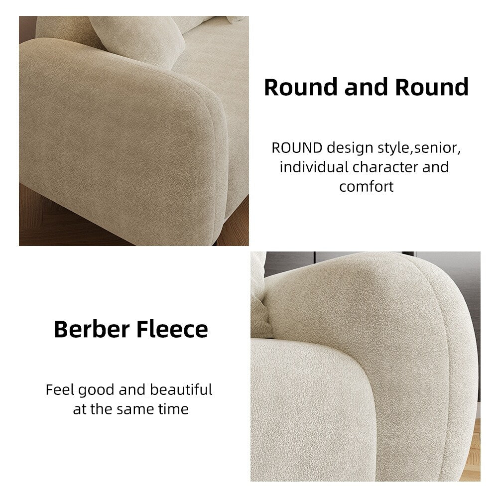 Divano imbottito in tessuto di cotone Romision