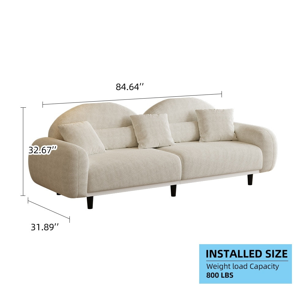 Divano imbottito in tessuto di cotone Romision