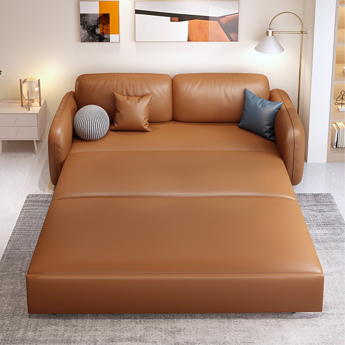 Divano letto pieghevole in tessuto tecnologico Romision