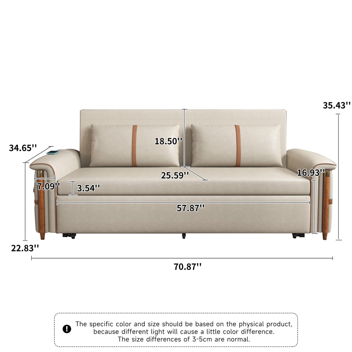 Divano letto pieghevole in tessuto tecnologico Romision