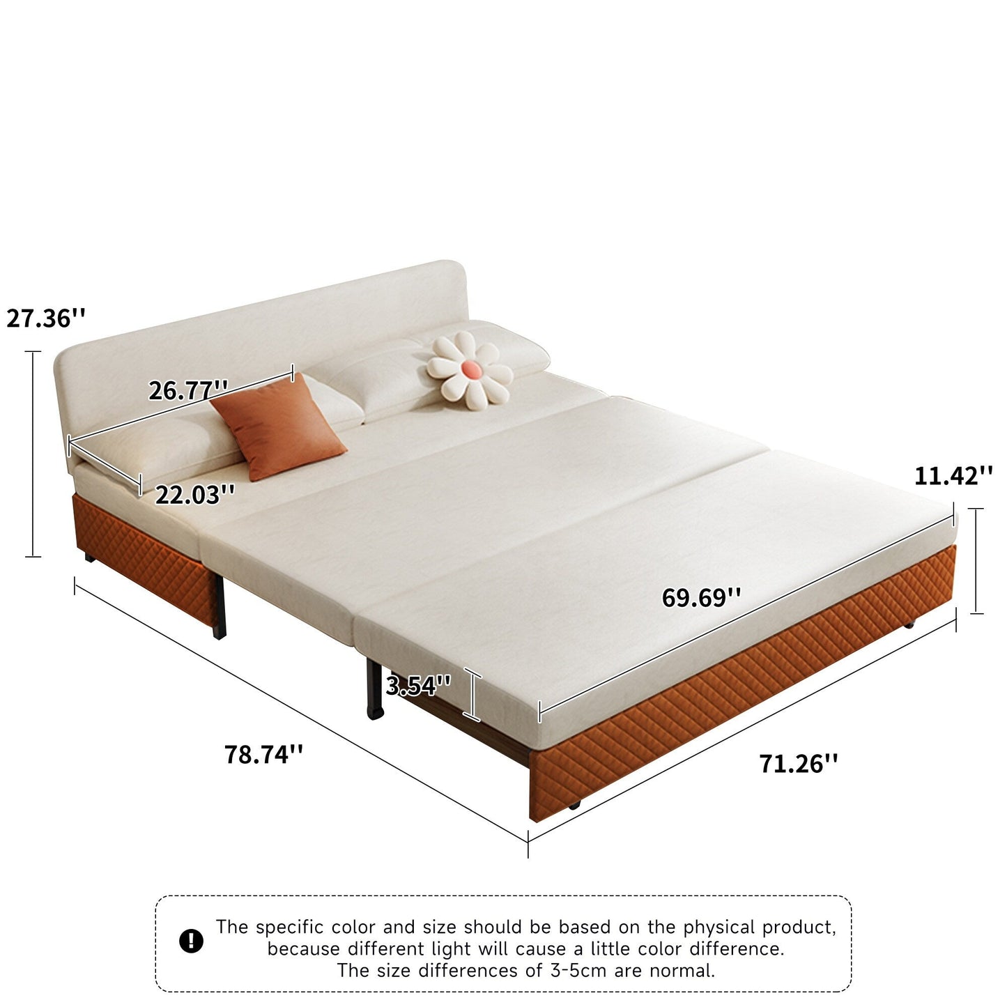 Divano letto pieghevole tecnologico in velluto Romision