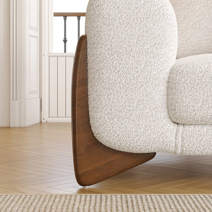 Divano imbottito in velluto di lana d'agnello Romision