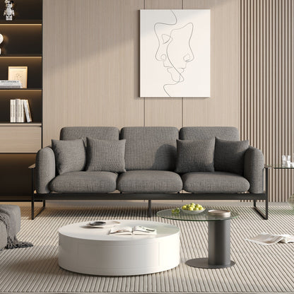 Divano rettangolare a tre posti in lino Romision