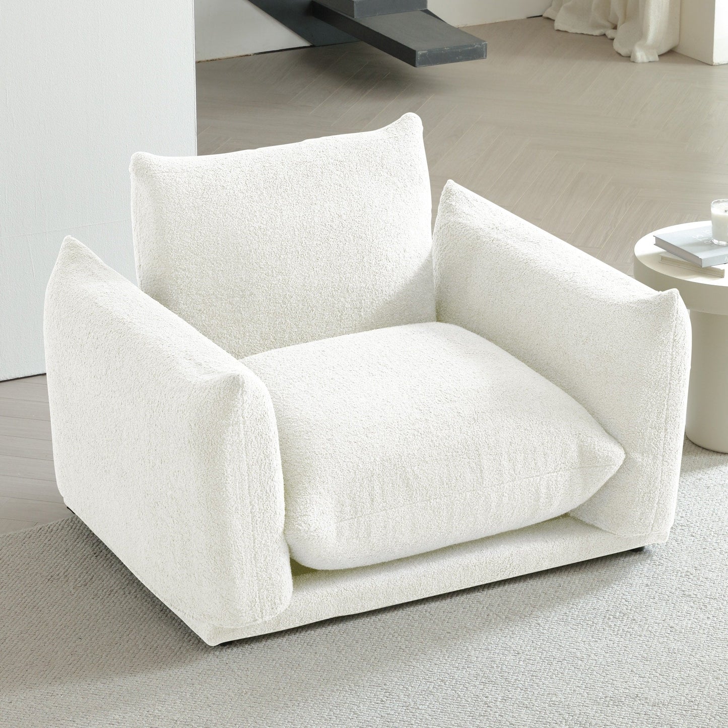 Divano componibile multi-combinazione imbottito in velluto di lana d'agnello Romision