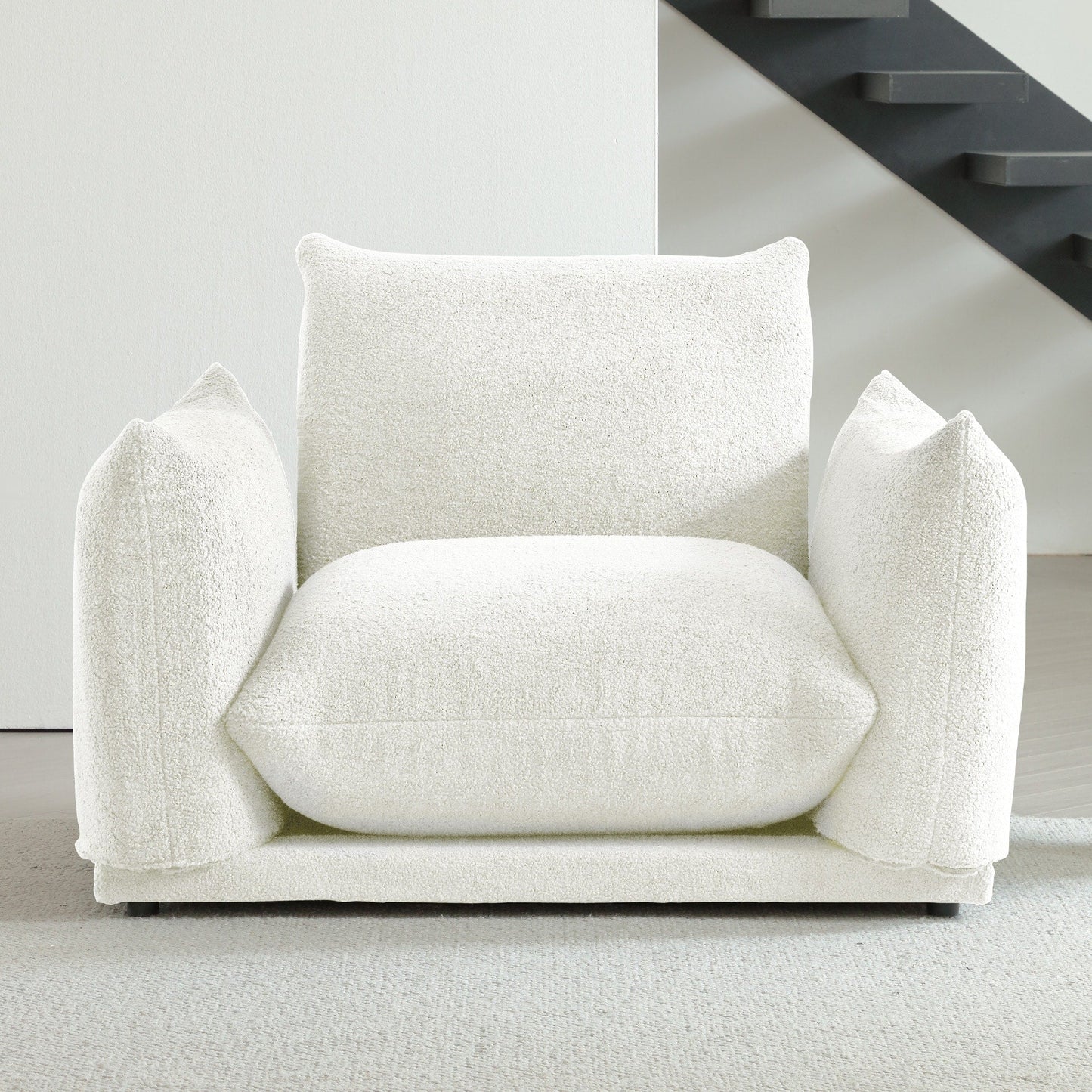 Divano componibile multi-combinazione imbottito in velluto di lana d'agnello Romision