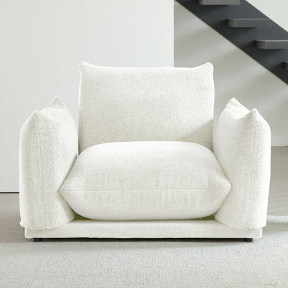 Divano componibile multi-combinazione imbottito in velluto di lana d'agnello Romision