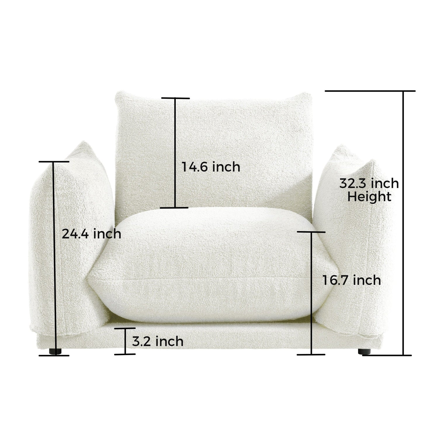 Divano componibile multi-combinazione imbottito in velluto di lana d'agnello Romision