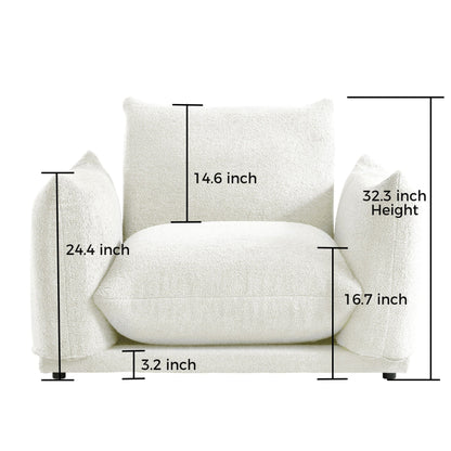 Divano componibile multi-combinazione imbottito in velluto di lana d'agnello Romision