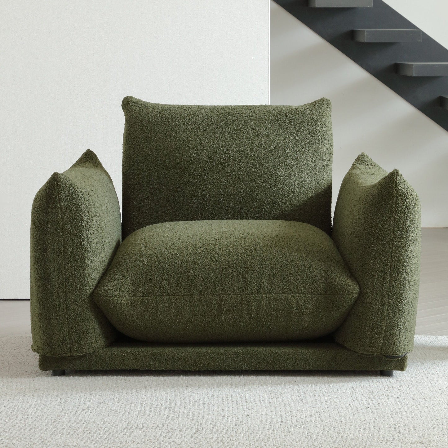 Divano componibile multi-combinazione imbottito in velluto di lana d'agnello Romision