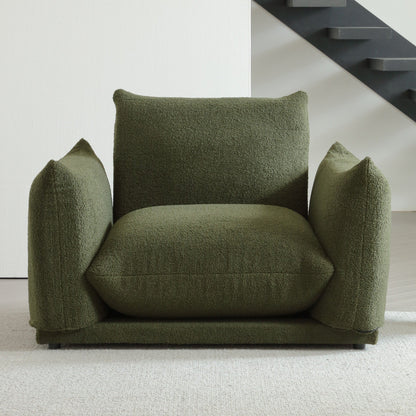 Divano componibile multi-combinazione imbottito in velluto di lana d'agnello Romision