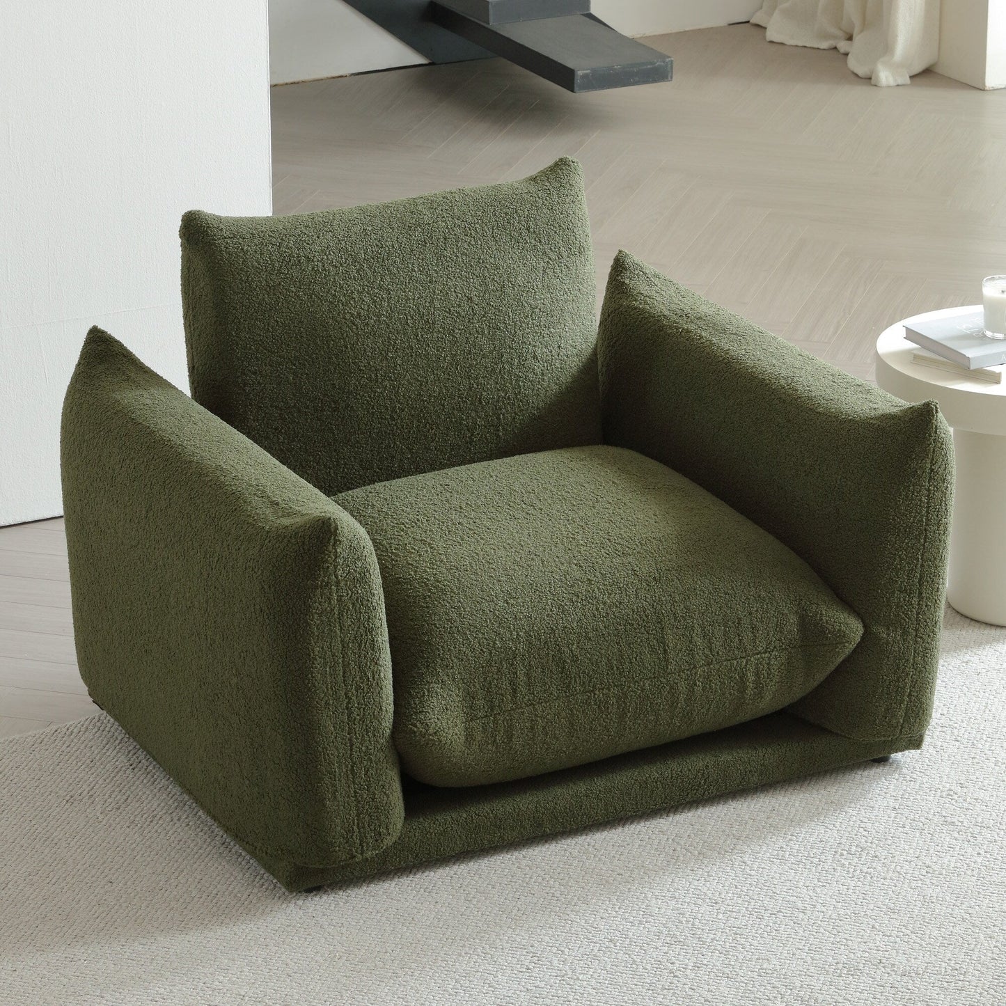 Divano componibile multi-combinazione imbottito in velluto di lana d'agnello Romision