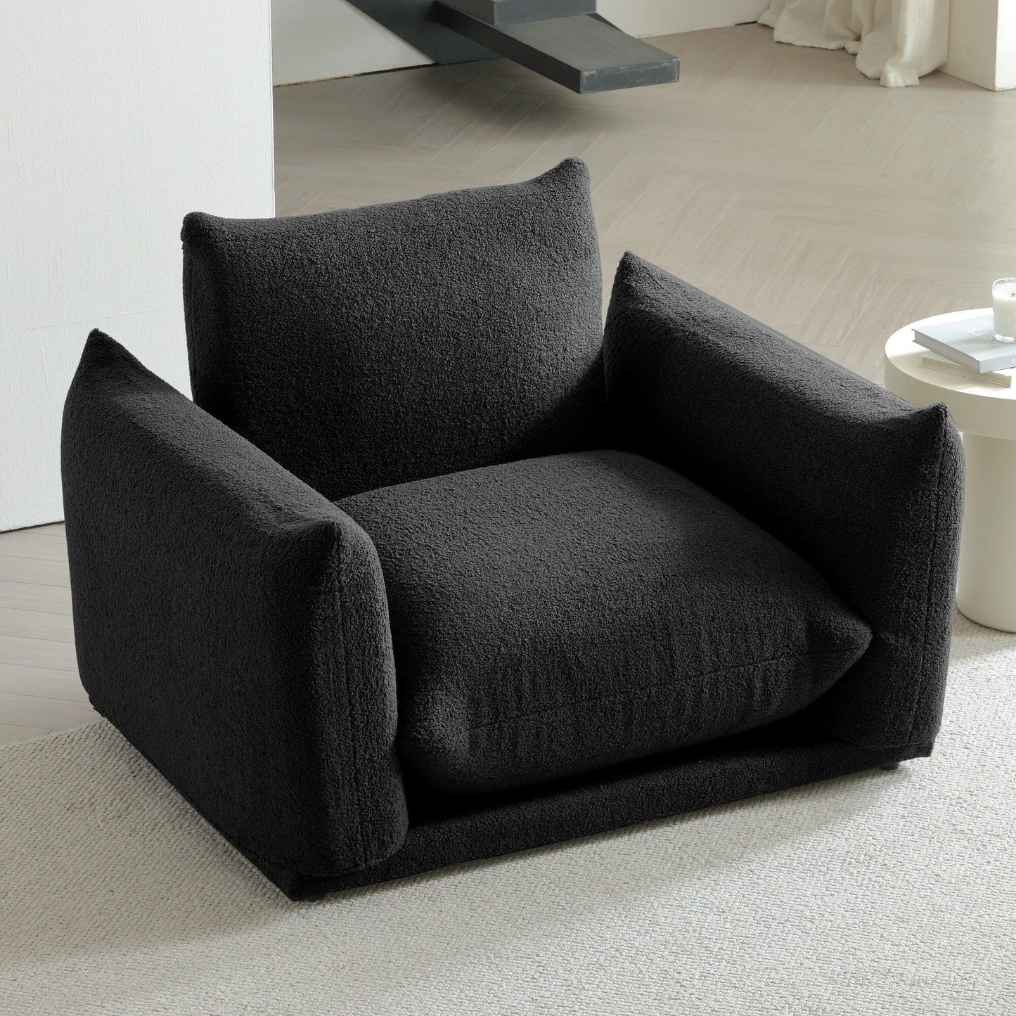 Divano componibile multi-combinazione imbottito in velluto di lana d'agnello Romision