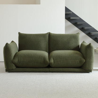 Divano componibile multi-combinazione imbottito in velluto di lana d'agnello Romision