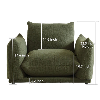 Divano componibile multi-combinazione imbottito in velluto di lana d'agnello Romision