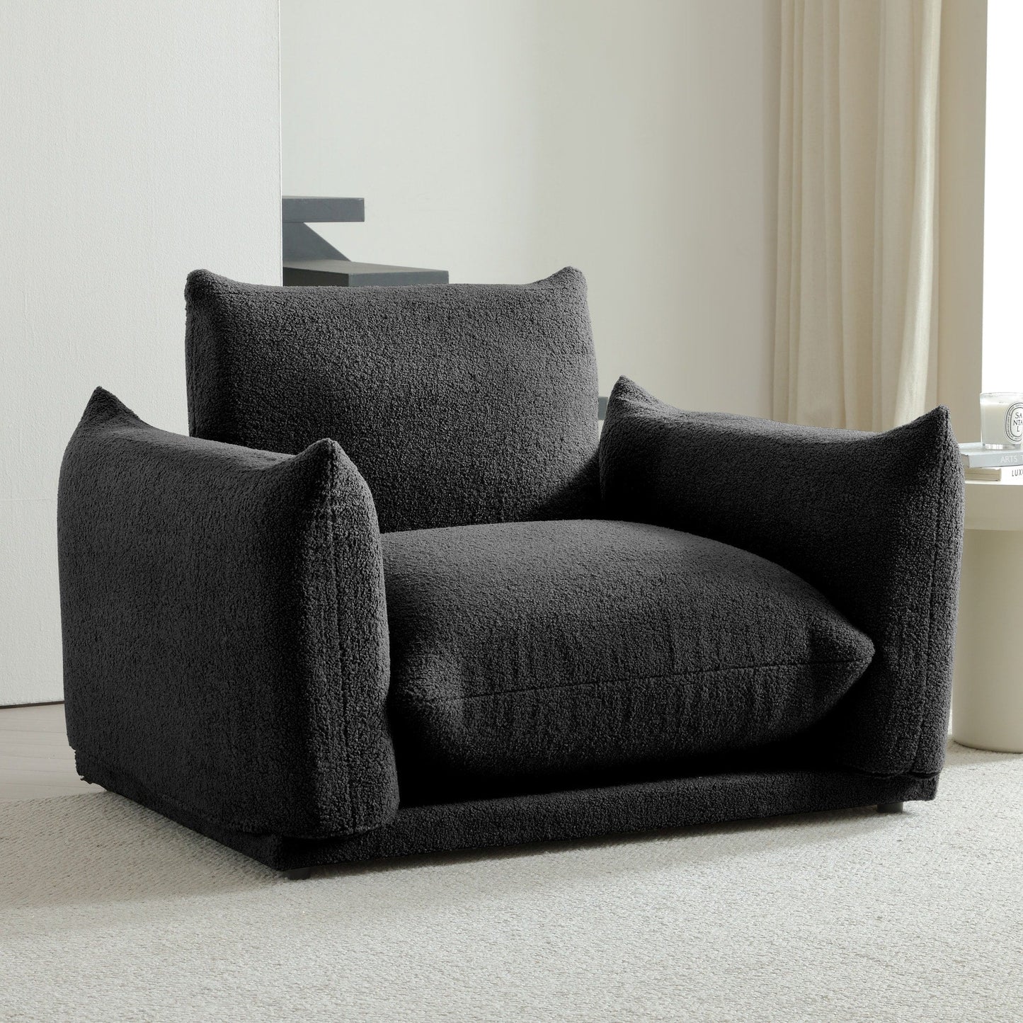 Divano componibile multi-combinazione imbottito in velluto di lana d'agnello Romision
