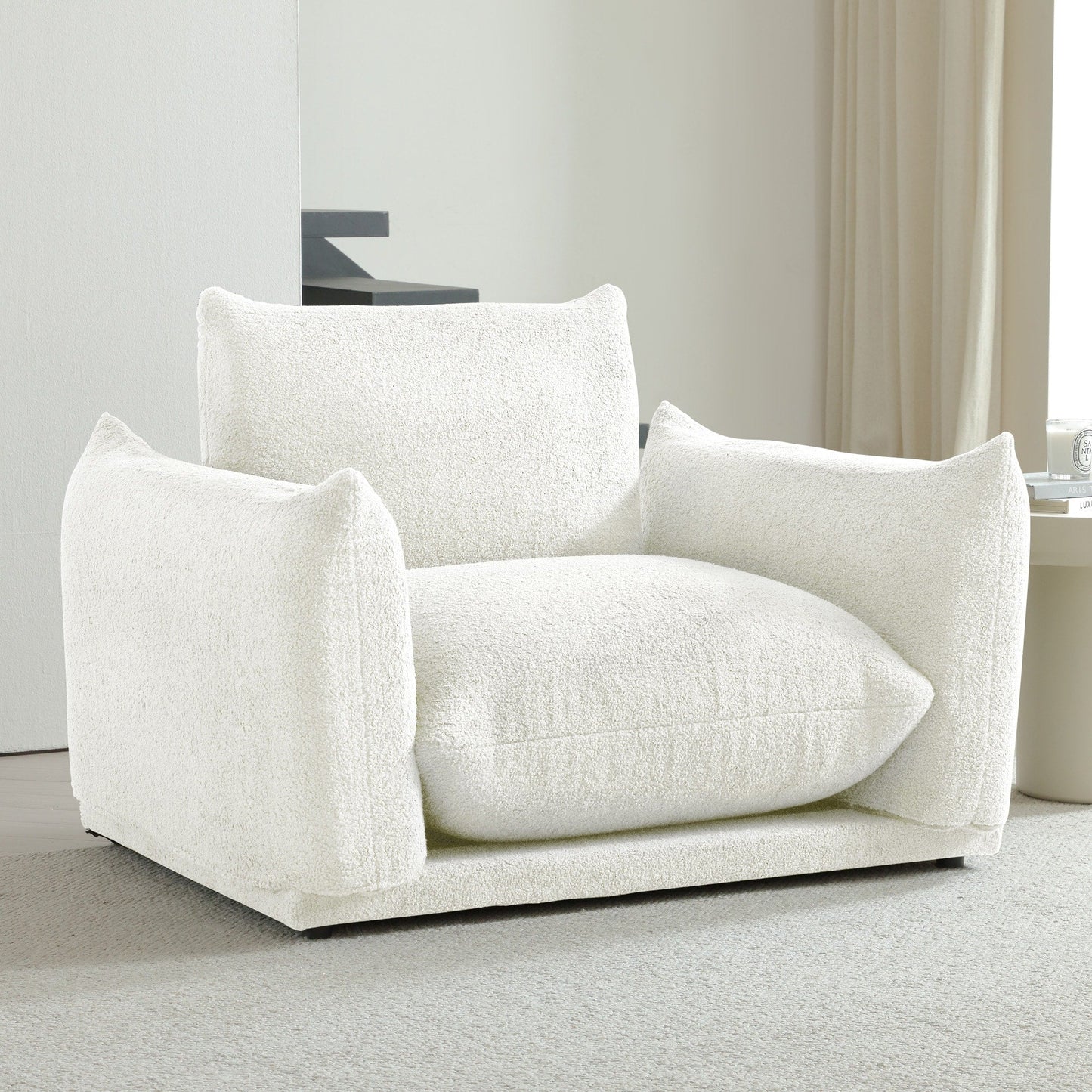 Divano componibile multi-combinazione imbottito in velluto di lana d'agnello Romision