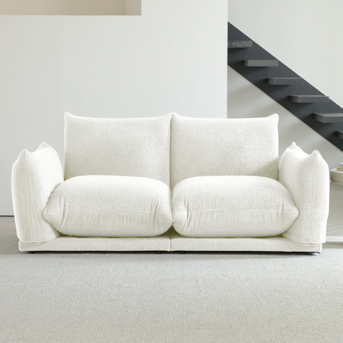 Divano componibile multi-combinazione imbottito in velluto di lana d'agnello Romision