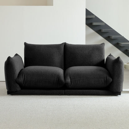 Divano componibile multi-combinazione imbottito in velluto di lana d'agnello Romision