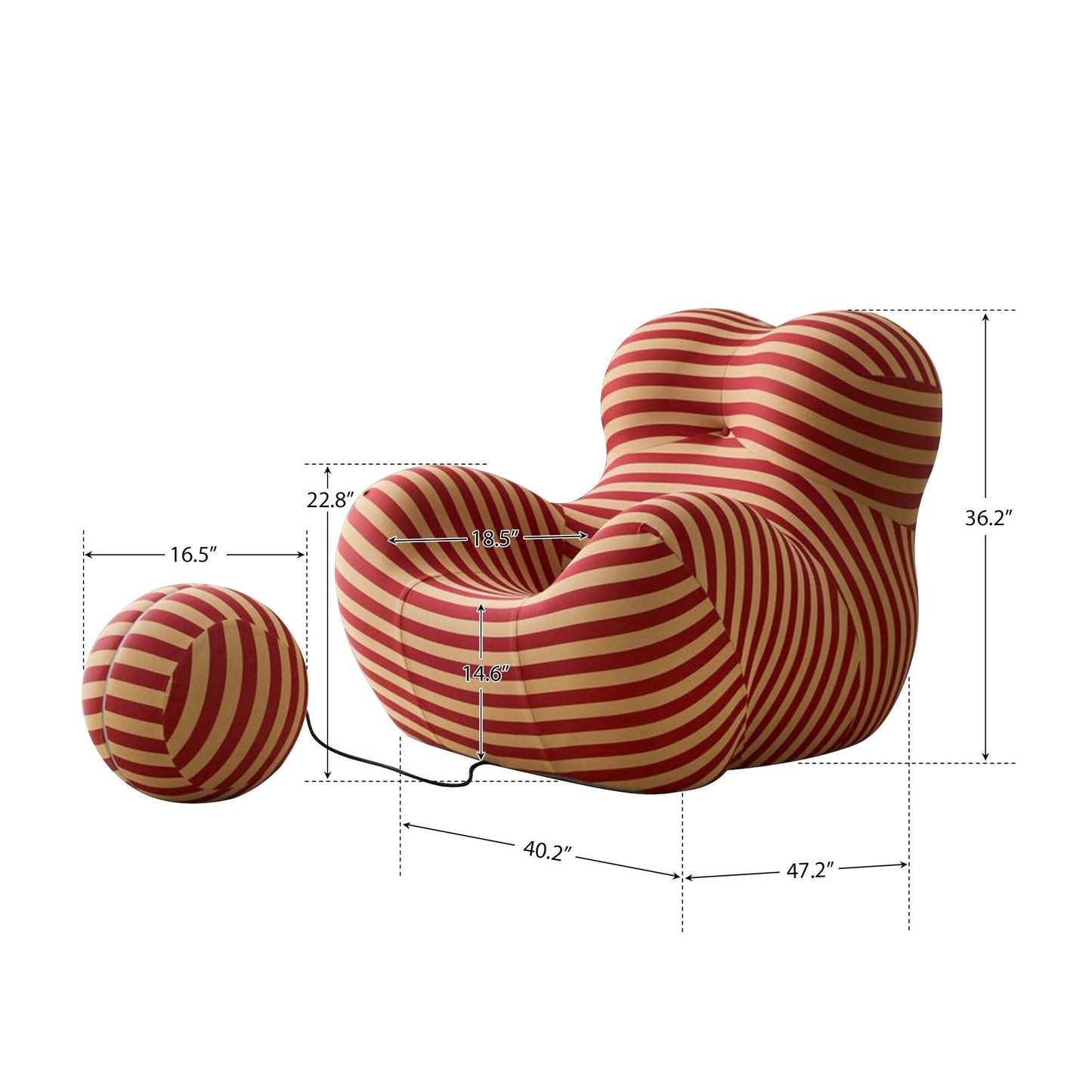 Divano curvo in tessuto con braccioli inclinati Romision