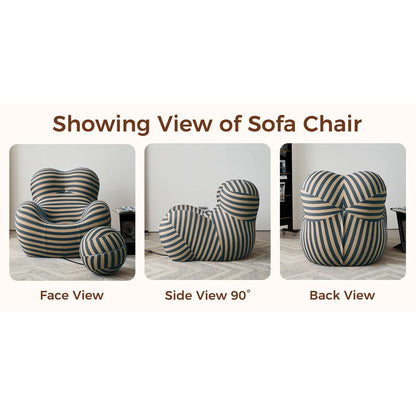 Divano curvo in tessuto con braccioli inclinati Romision