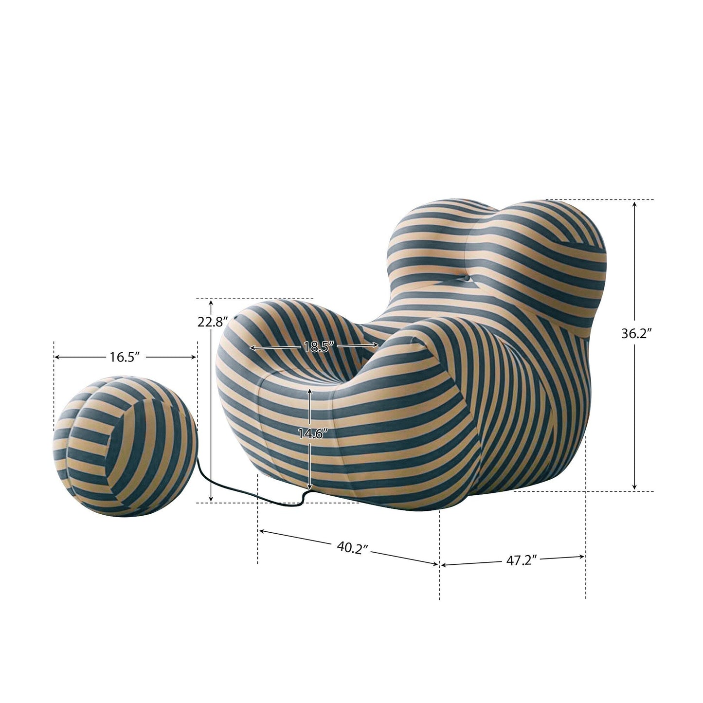 Divano curvo in tessuto con braccioli inclinati Romision