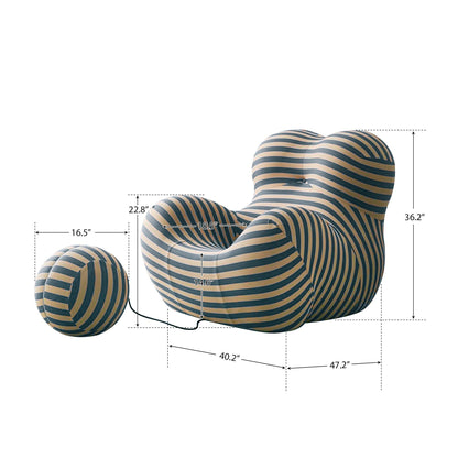 Divano curvo in tessuto con braccioli inclinati Romision