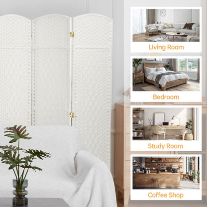 Divisorio per ambienti, divisorio pieghevole in fibra intrecciata, alto 6 piedi, indipendente