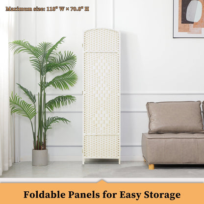 Divisorio per ambienti, divisorio pieghevole in fibra intrecciata, alto 6 piedi, indipendente