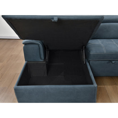 Divano componibile a U Roomfitters 128 con pouf, divano modulare reversibile, divano a 7 posti con seduta contenitore