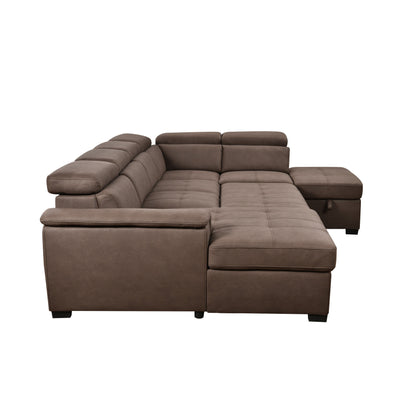 Divano componibile a U Roomfitters 128 con pouf, divano modulare reversibile, divano a 7 posti con seduta contenitore