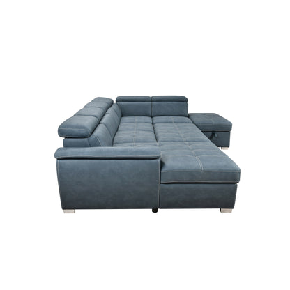 Divano componibile a U Roomfitters 128 con pouf, divano modulare reversibile, divano a 7 posti con seduta contenitore