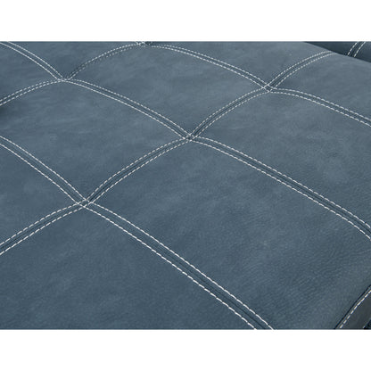 Divano componibile a U Roomfitters 128 con pouf, divano modulare reversibile, divano a 7 posti con seduta contenitore