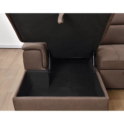 Divano componibile a U Roomfitters 128 con pouf, divano modulare reversibile, divano a 7 posti con seduta contenitore