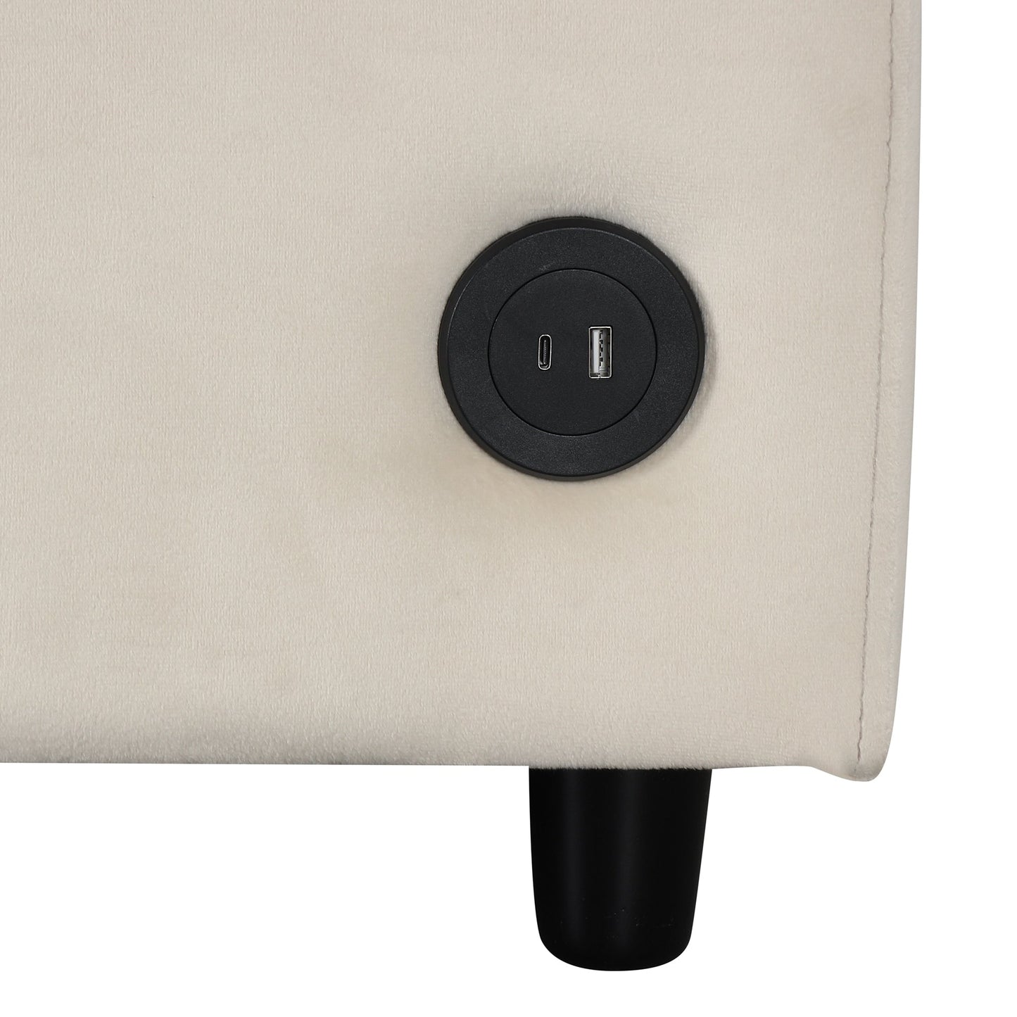 Divano letto estraibile 2 in 1 Roomfitters con materasso singolo di alta qualità, porte USB e design salvaspazio per il soggiorno