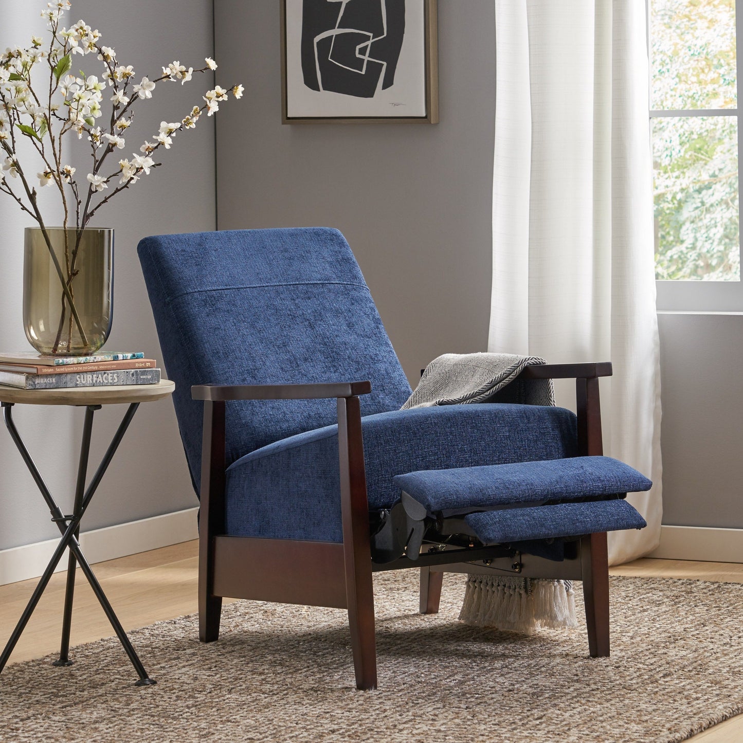 Poltrona reclinabile manuale in legno Roomfitters da 24,75'' di larghezza, comoda poltrona per soggiorno