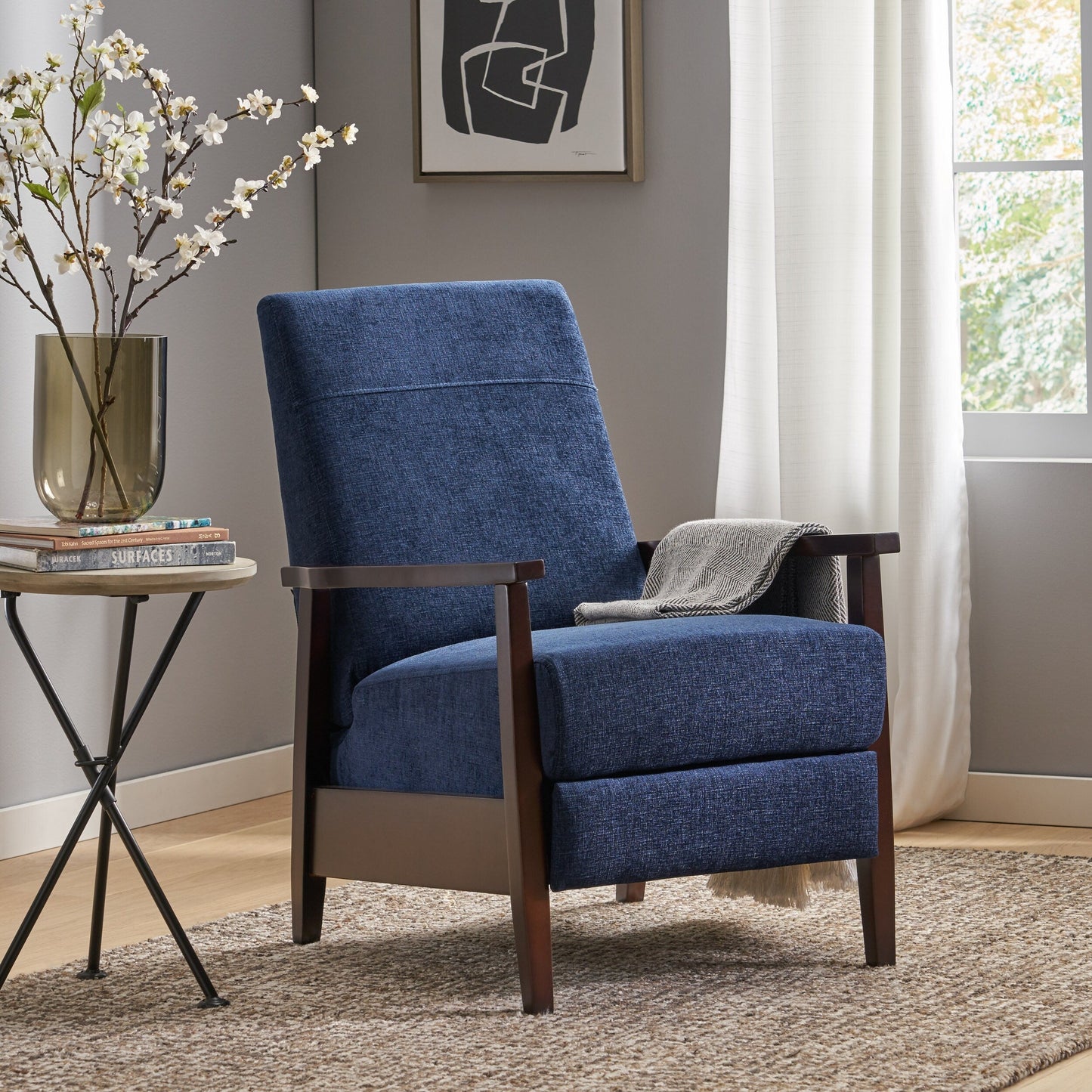 Poltrona reclinabile manuale in legno Roomfitters da 24,75'' di larghezza, comoda poltrona per soggiorno