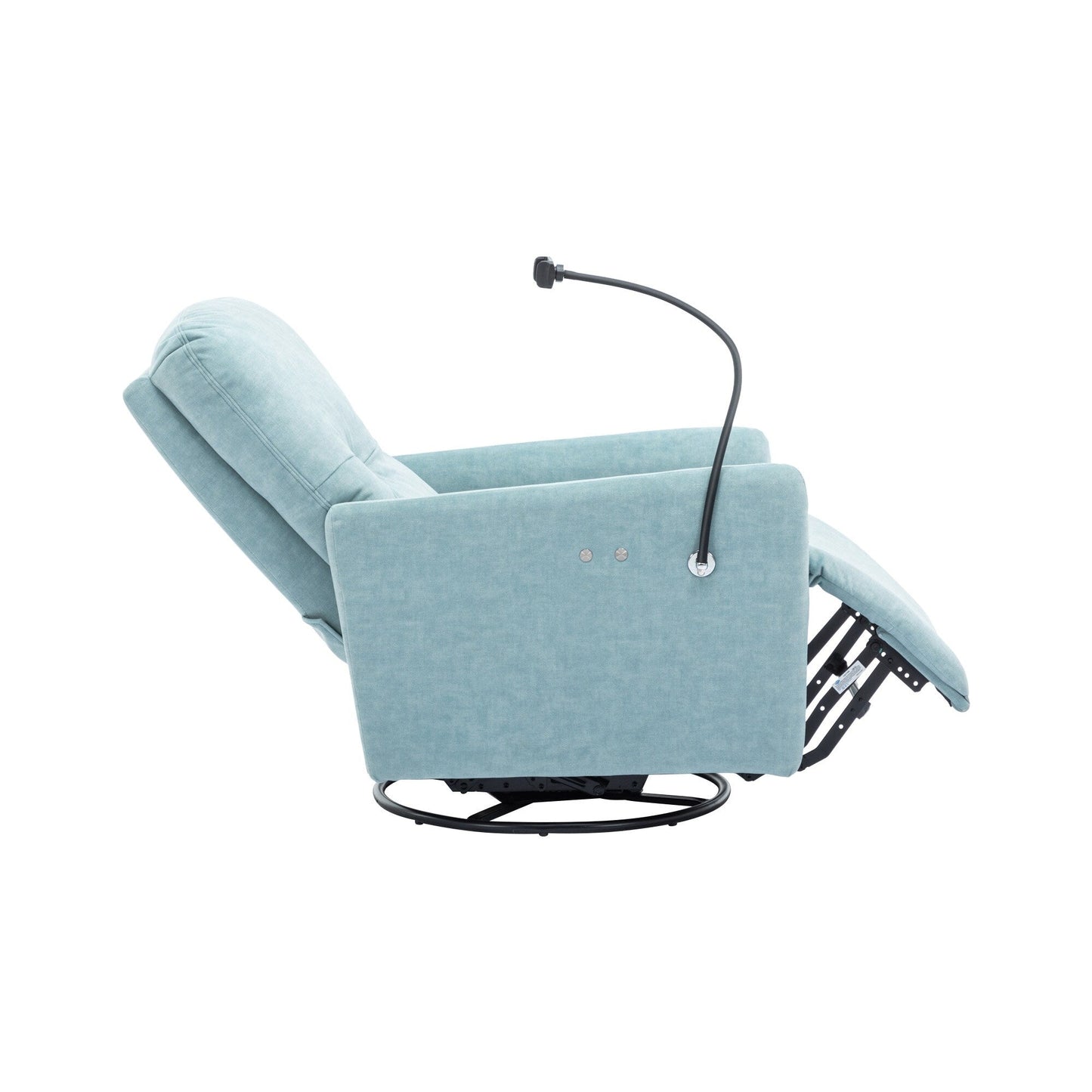 Poltrona reclinabile elettrica girevole a 270 gradi, poltrona reclinabile singola, poltrona reclinabile con movimento a dondolo, per home theater, Roomfitters